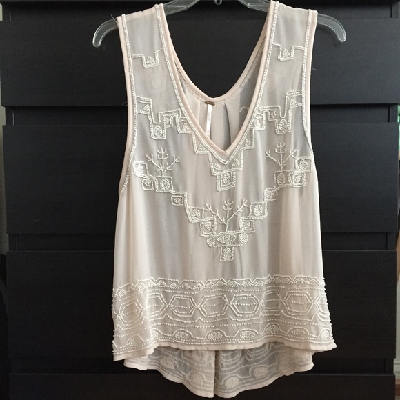 Free people beaded mesh top - Picture 1 of 4